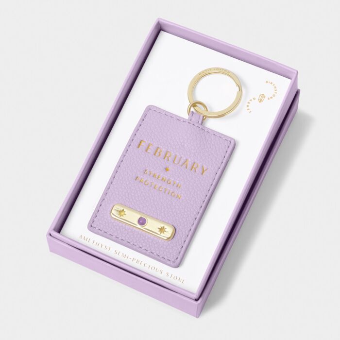 Katie Loxton Birthstone Keyring 'February'